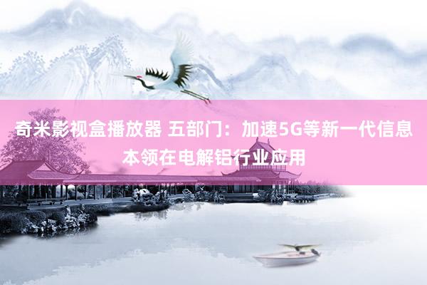 奇米影视盒播放器 五部门：加速5G等新一代信息本领在电解铝行业应用