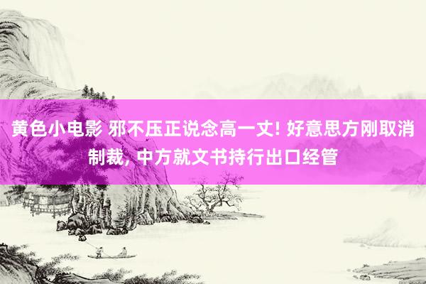 黄色小电影 邪不压正说念高一丈! 好意思方刚取消制裁， 中方就文书持行出口经管