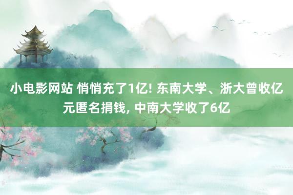 小电影网站 悄悄充了1亿! 东南大学、浙大曾收亿元匿名捐钱， 中南大学收了6亿