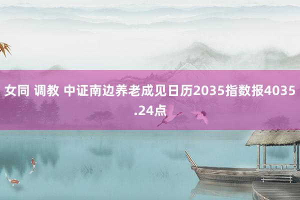 女同 调教 中证南边养老成见日历2035指数报4035.24点