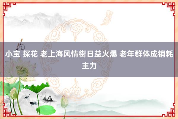 小宝 探花 老上海风情街日益火爆 老年群体成销耗主力